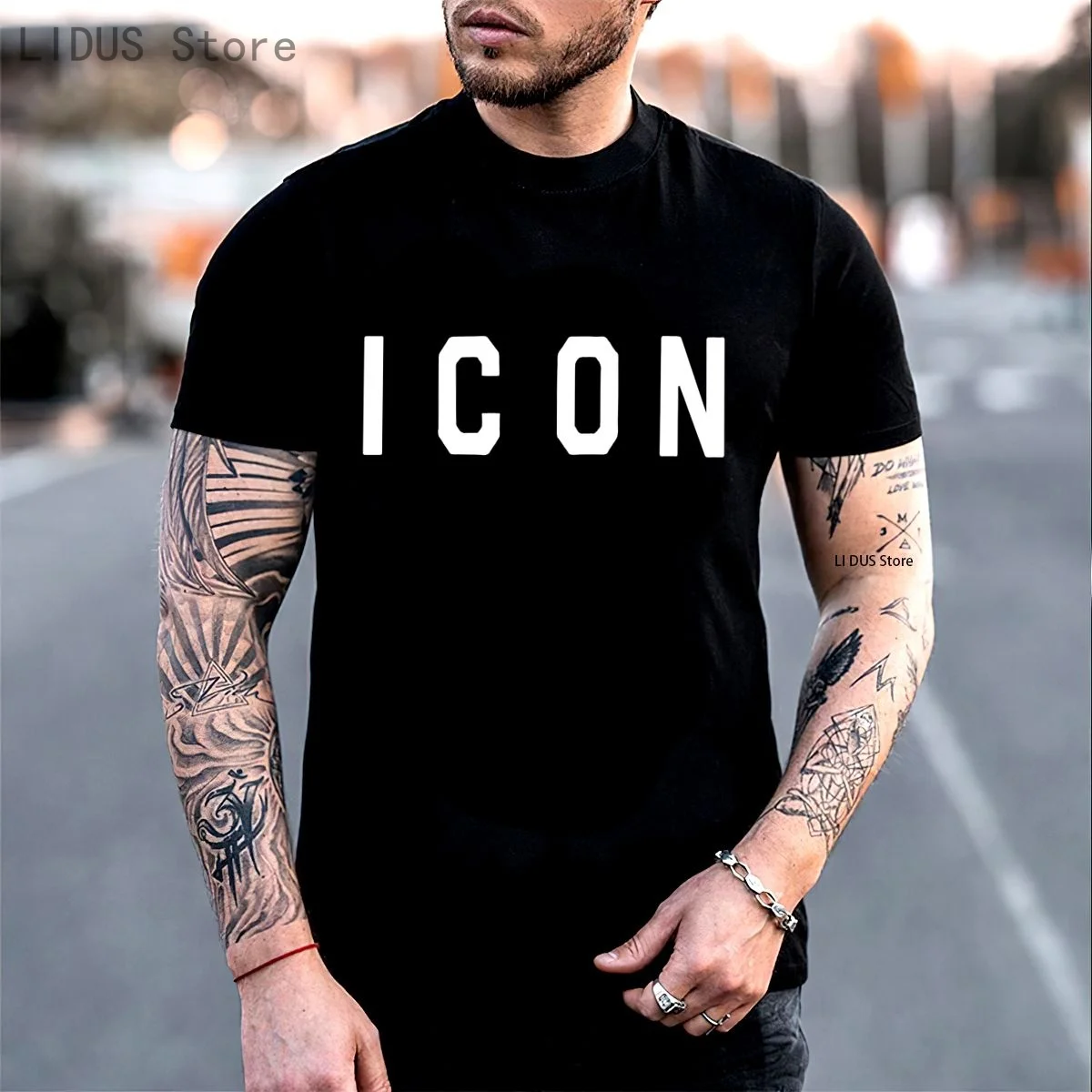 

2021 Fashion Icon T Shirt High Quality Cotton Sweatshirt Summer Clothing Short Sleeve Graphic T-shirt Brands TShirt Men Tee Top