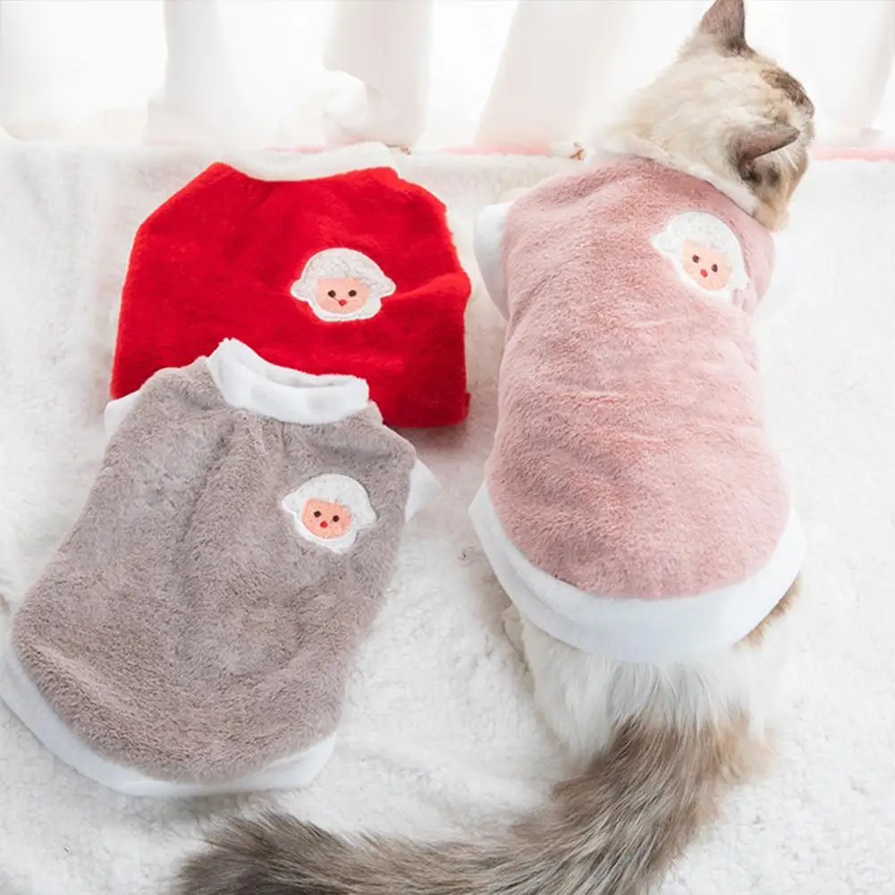 

Winter Pet Clothes Plush Lined Washable Keep Warm Pet Cat Winter Warm Sweatshirt Sleeping Clothes Pet Supplies