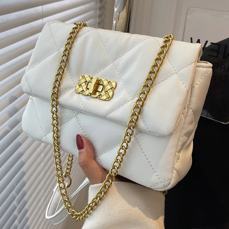 

High-quality Women's Shoulder Bag 2022 New Women's Bag Fashion Rhombus Chain Net Red Messenger Bag All-match Small Square Bag