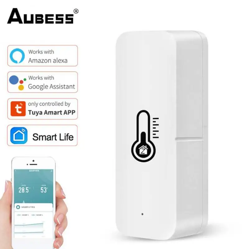 

Умный Wi-Fi датчик температуры и влажности Tuya ZigBee, комнатный гигрометр, контроллер, мониторинг для Alexa Google Home