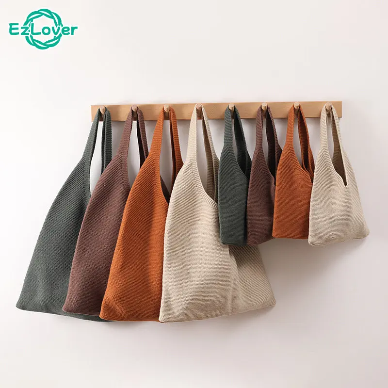 

Woolen Knitted Braid Handbag Crochet Winter Korean Fashion Art Chic Autumn And Winter Shoulder Bags Tote Bags for Women 2023