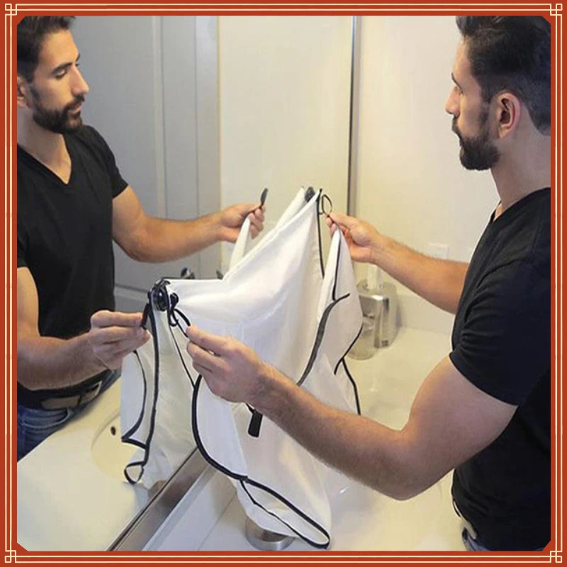 

Bathroom Apron Men Haircut Storage Waterproof Floral Cloth Male Beard Apron Household Cleaning Male Beard Storage Shelves