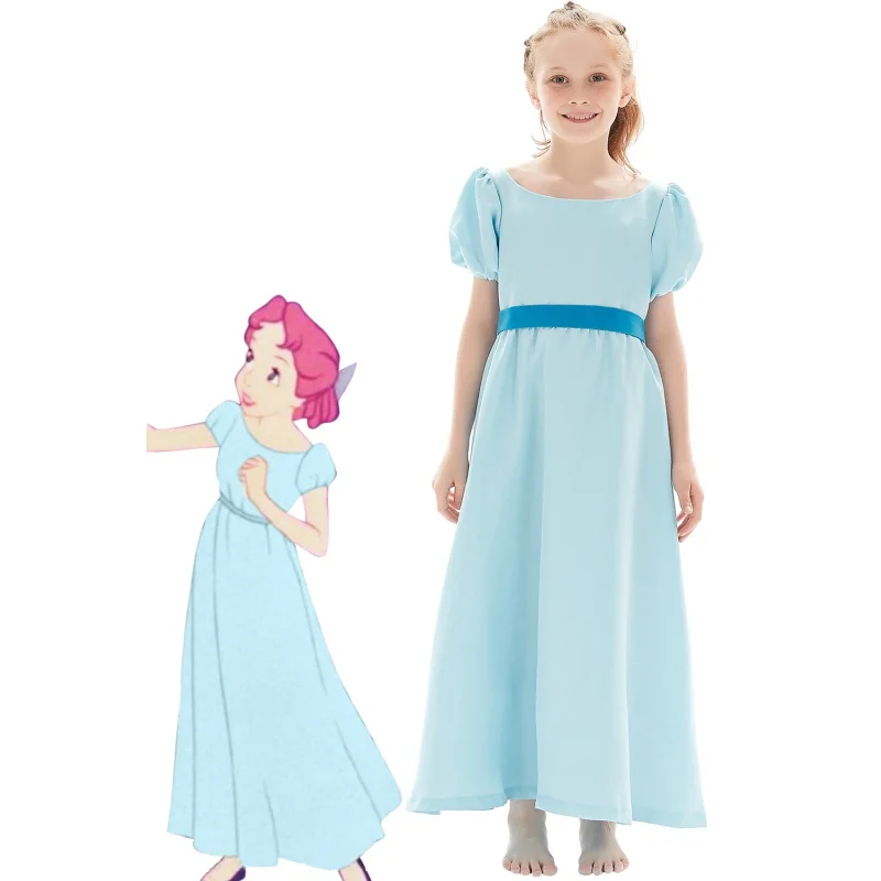 

Детский костюм Венди для косплея Питер мультфильм Пэн платья для девочек детская одежда для Хэллоуина аксессуары для ролевых игр подарки