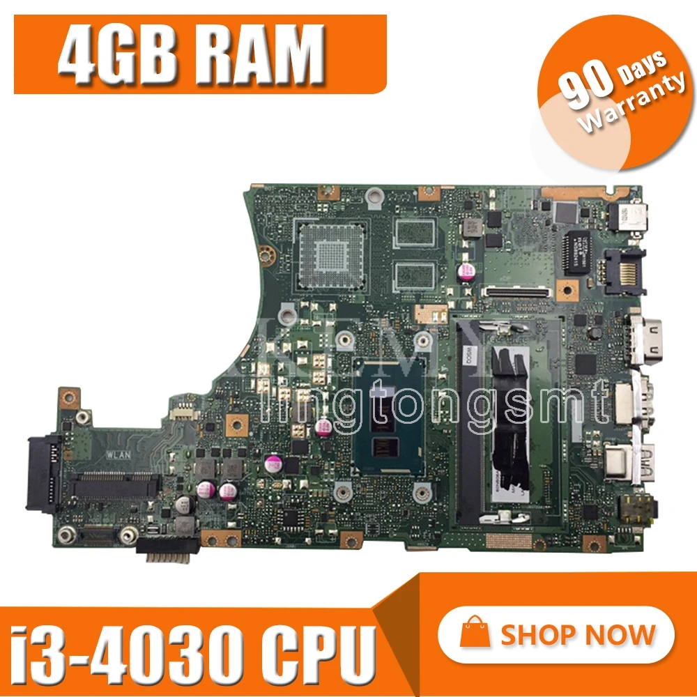 

SAMXINNO X455LA Laptop Motherboard For Asus X455LAB X455LJ X455LD X455LF X455LB Mainboard i3-4030 CPU 4GB RAM X455LAB