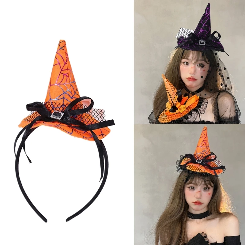 

Шляпа ведьмы, повязка на голову для взрослых, карнавальный костюм для вечеринки, новинка, шапка волшебника, повязка на голову,