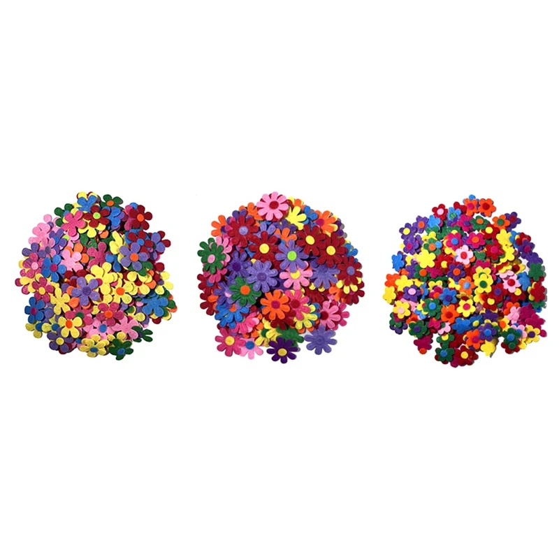 300 шт. нетканые фетровые тканевые наклейки на стену с цветами для школьного