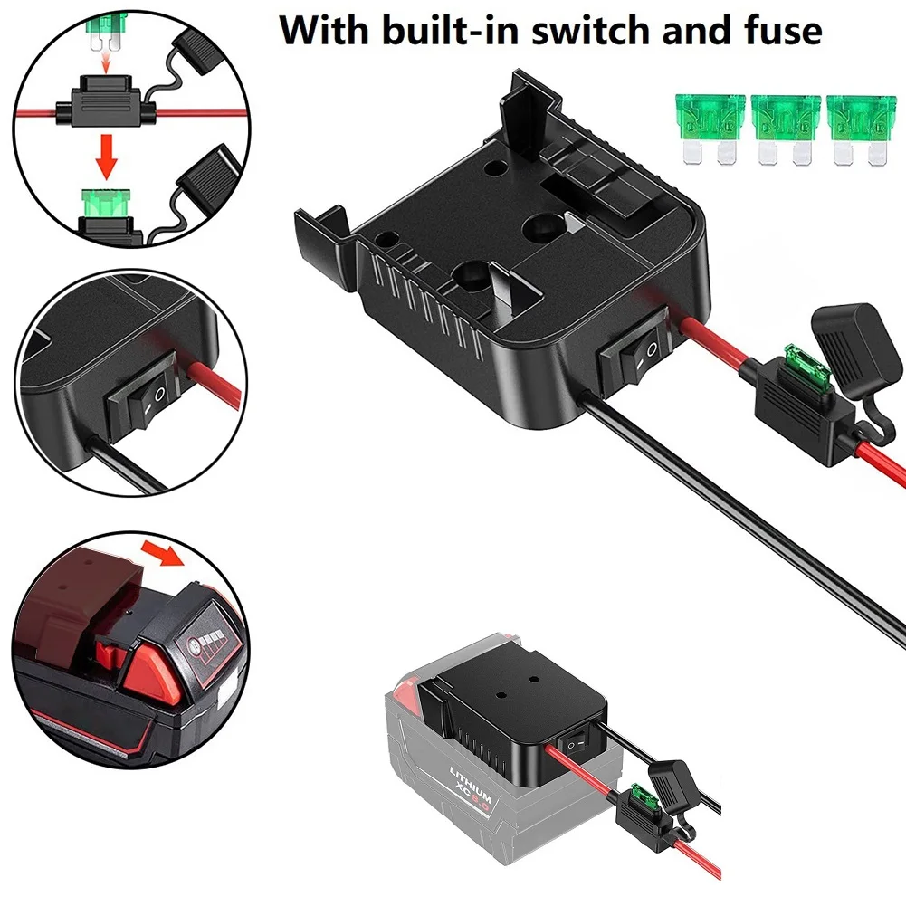 

Адаптер аккумулятора со встроенным предохранителем 14Awg для Milwaukee 18V 48-11-1815 48-11-1850 48-11-1840 литий-ионный аккумулятор для док-станции