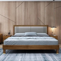 private custom all solid wood bed 1 8m double bed master bedroom economical bedroom soft lean wedding bed bedroom set