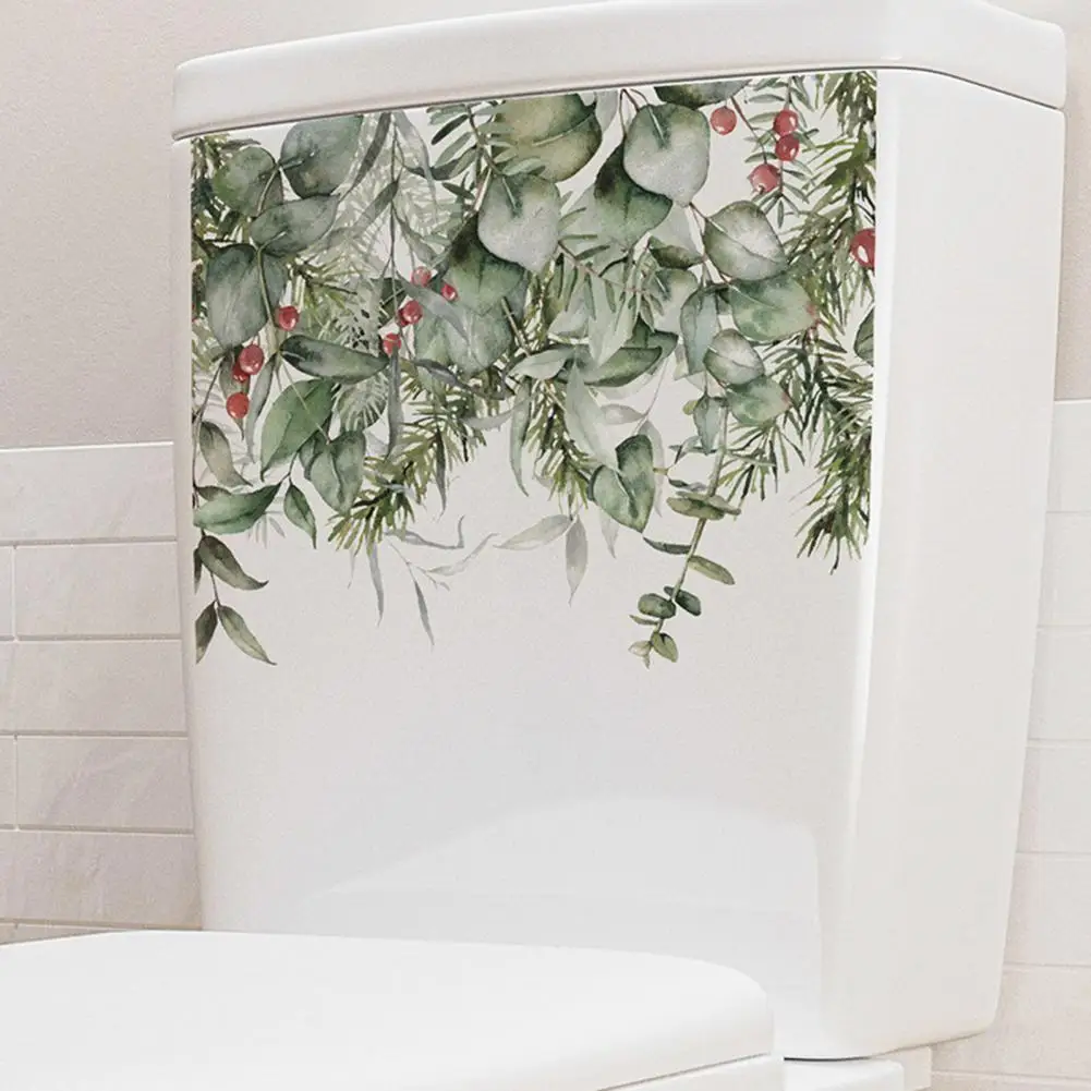 

Toilet Lid Sticker Waterproof Pvc Toilet Lid Decal with Strong Adhesive Easy-peel Plant Leaves Sticker for Toilet Seat Durable