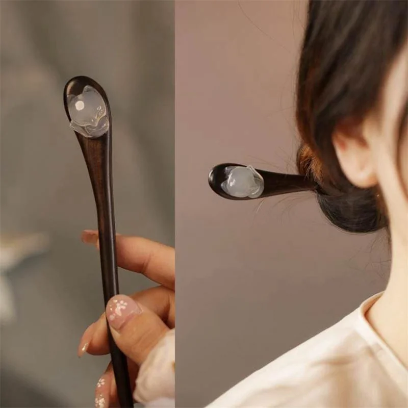 Деревянная заколка для волос с изображением милой маленькой лисы Новая