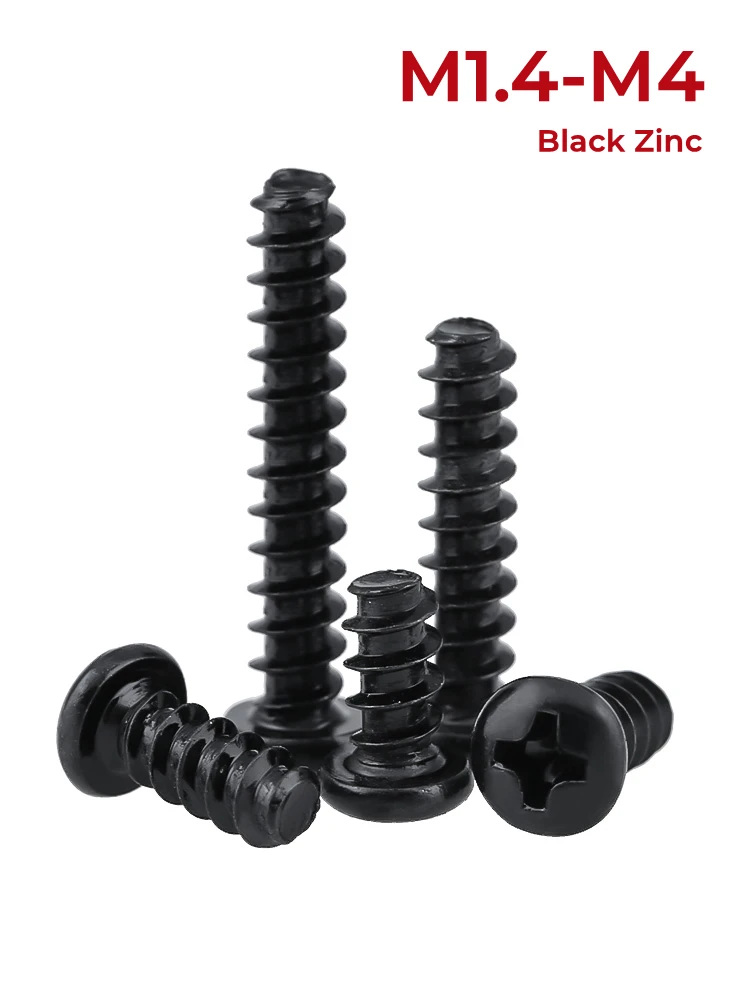 

Винты M1.4/M1.7/M2/M2.3/M2.6/M3/M3.5/M4 из черной углеродистой стали