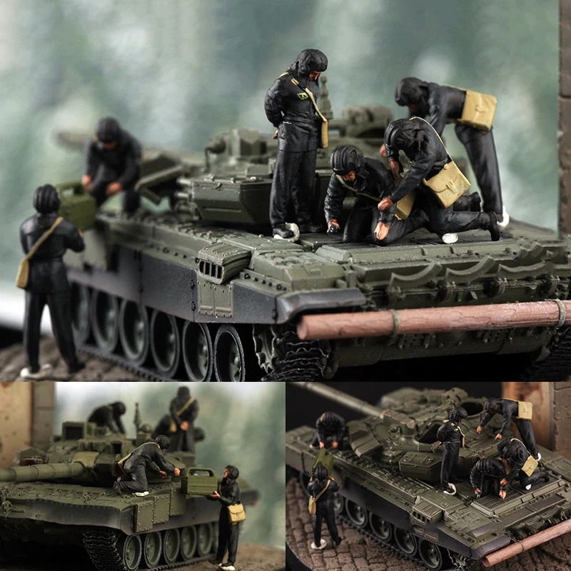 

1/72 Scale Model Russian Tank Soldiers 6pcs Action Figures Without Car Toys DIY Scene Accessory Dolls Collection Gifts Fan Adult
