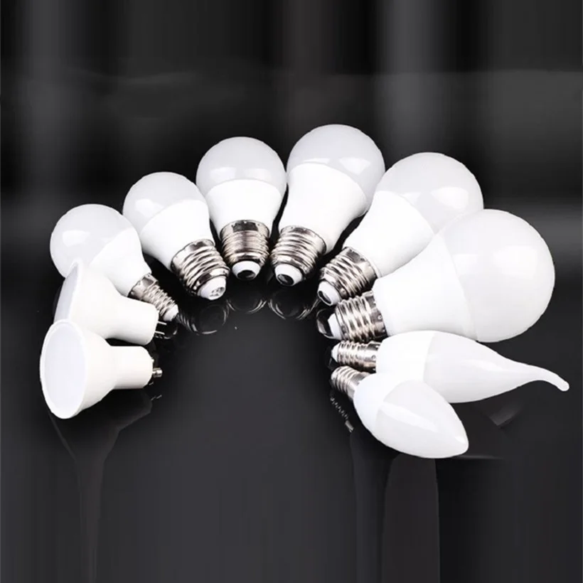 Energy-saving Light E14/ E27 5Pcs White Crystal Light Source Super Bright Candle Tip Bubble Pull Tail Suitable For Home Business