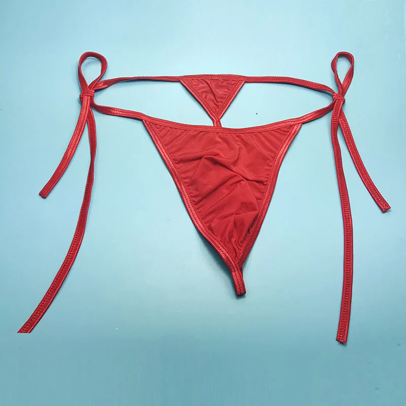 

Mens Sexy Thongs Solid G-Strings Underwear Ice Silk Sexy Gay Sissy Tanga Penise Bag Breathable Thin Men T-back