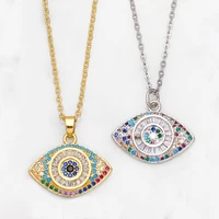 color zircon devils eye necklace woman ins style fashion collarbone chain luxury jewelry for women accessories wholesale