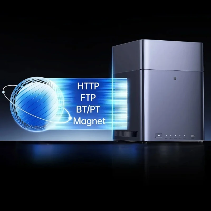 Фото 【Хит продаж】UGREEN DH4300 Plus Mini Home NAS AI Rockchip Octa Core A55-A76 8GB LPDDR4X 4 слота SATA HDD SSD NFC RJ45 2.5GbE Netw №4