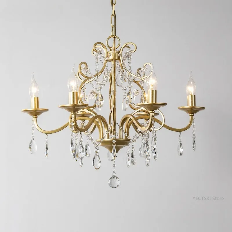 GHJUYIOL Американская лампа для гостиной хрустальная французского ресторана цвета