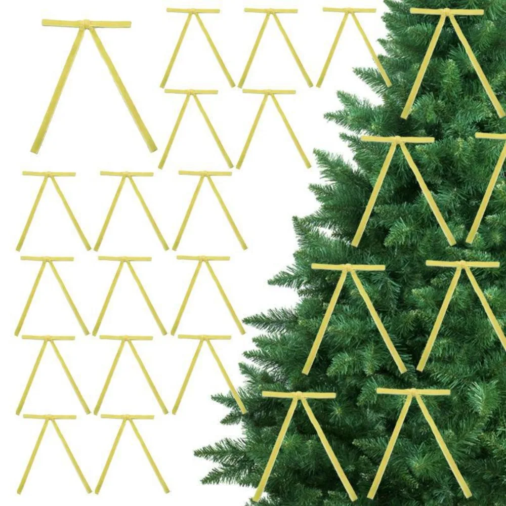 12 шт. тонкие бархатные рождественские банты с кабельным галстуком DIY