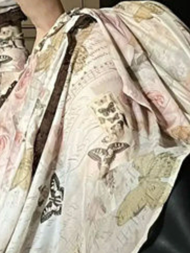 Женское платье с рукавами-бабочками приталенное асимметричное в стиле Харадзюку