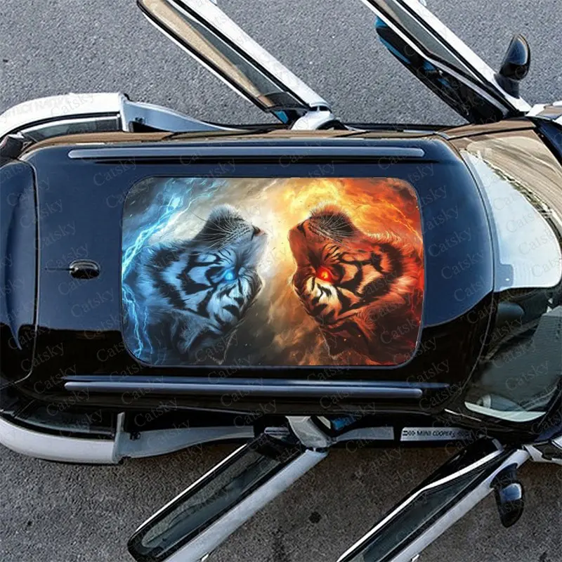 Ледяной огонь абстрактный Тигр печатная фотобумага гоночный внедорожник авто