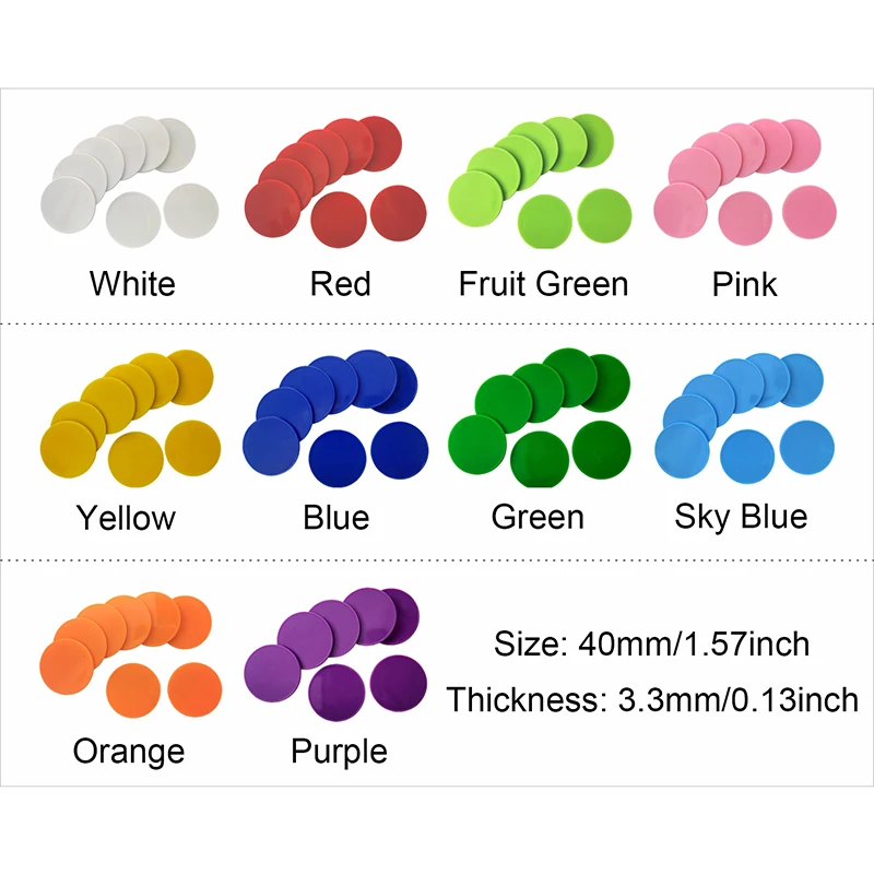 100 шт. пластиковые счетные чипы диаметром 40 мм