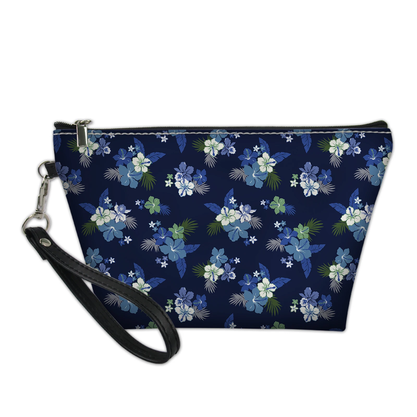 Hibiscus Pattern Print Decoration Toiletry Bag Girl Women Zipper Neceser Outdoor Party Storage Make Up Cases