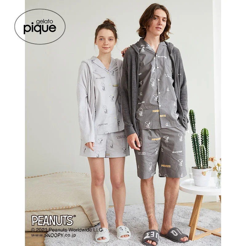Home wear Gelato Pique Pajama Men Pajamas Couple Room Wear Sleepwear Shorts Sets