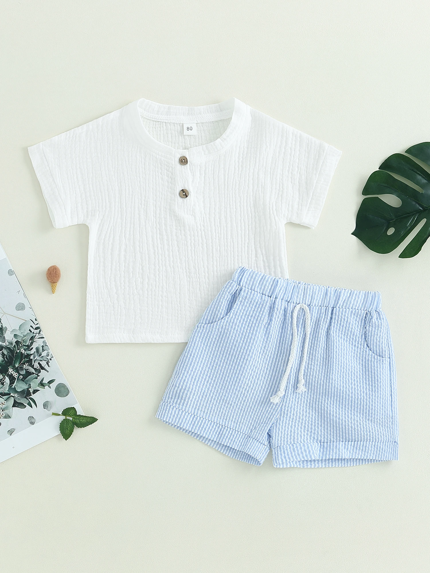 

Adorable Summer Style for Your Little Man Linen Toddler Boy Outfits with Premium Bubble Cotton Tops and Shorts