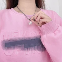 personality chinese character style sweater chain 2021 new hip hop prom accessories silver color dainty long necklaces for girl