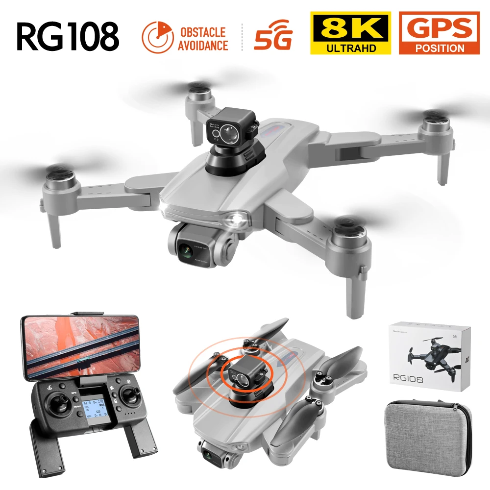 RG108 PRO GPS Drone 8K Professional Dual HD Camera FPV 1200m Aerial Photography Brushless Motor Foldable Quadcopter Toys Gift