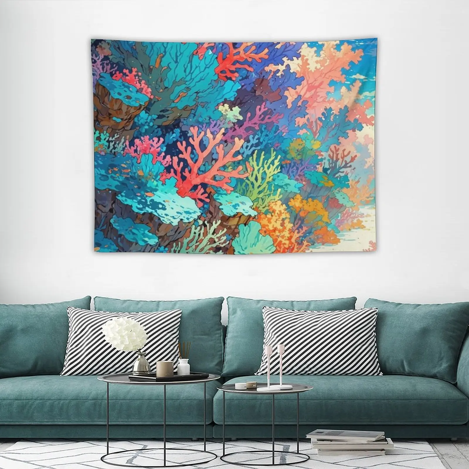 Коралловый риф - Sian Kaɺn Biosphere Reserve Гобелен Украшение стены Забавный гобелен