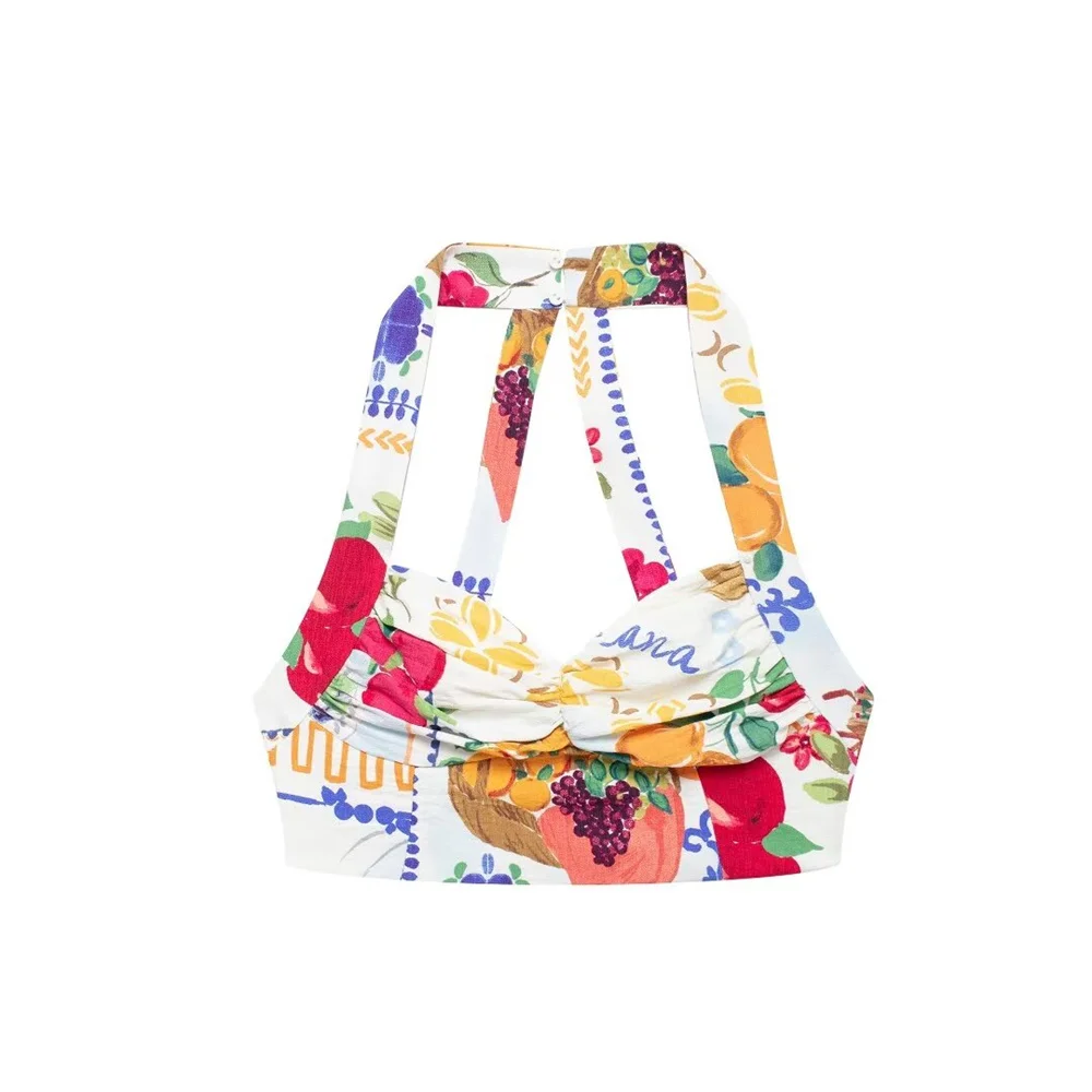 Новинка осени 2024 RARF европейский и американский стиль лоскутный топ с принтом