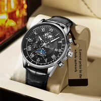 watches mens 2022 fashion top brand luxury casual leather quartz mens watch business male sport waterproof date chronograph