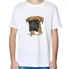 Собака боксёр Графические футболки с коротким рукавом унисекс футболка для мужчин оверсайз Футболка Harajuku уличная одежда летняя мужская одежда