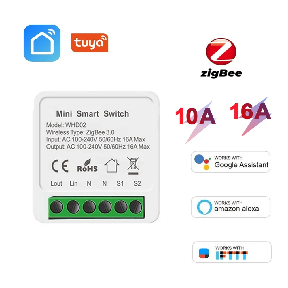 

Умный мини-выключатель, 16 А, Zigbee 3,0, 1 шт.