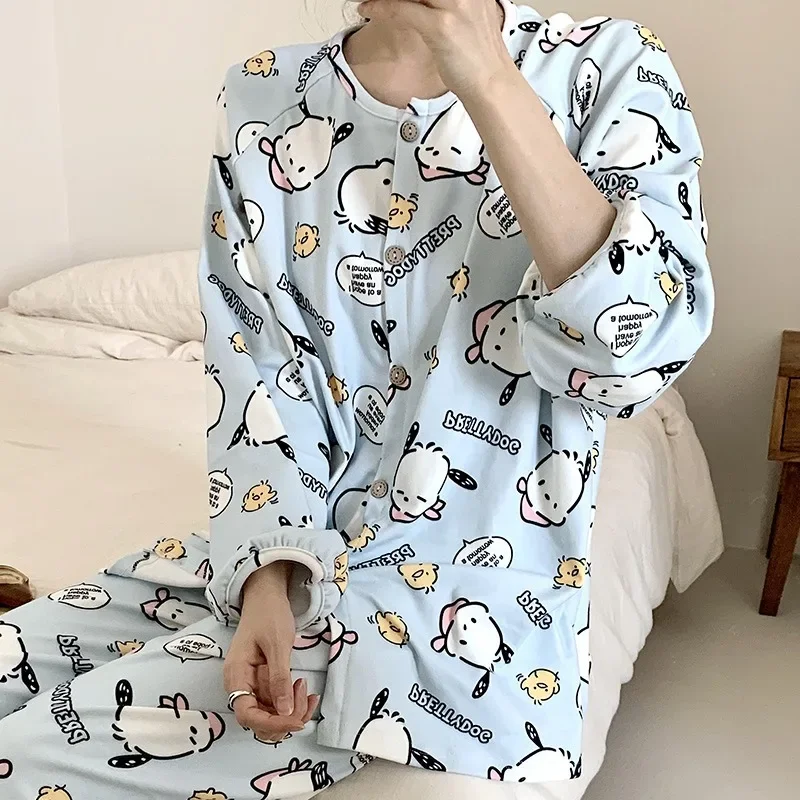 Sanrio Hello Kitty бархатные теплые пижамы милые мультяшные аниме креативные с длинными