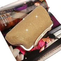 woman handbag gold luxury designer rhinestone evening bag bridal wedding purse chain shoulder bag clutch bag for women 2022