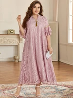 toleen women plus size maxi dresses large 2022 new summer pink oversized luxury elegant evening party abaya long muslim clothing