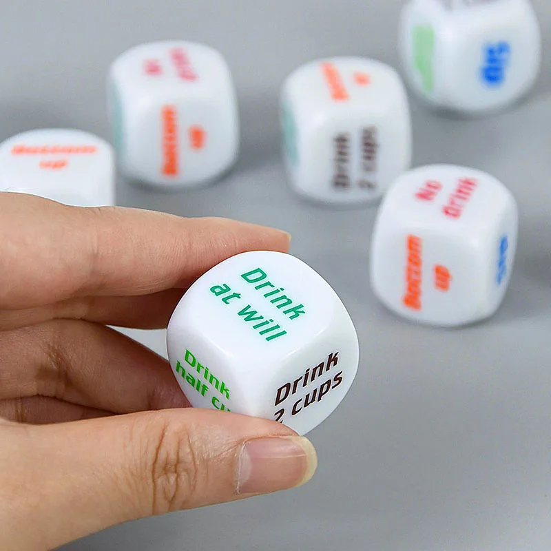 2 шт., 6-сторонние цветные английские игральные кости для вина