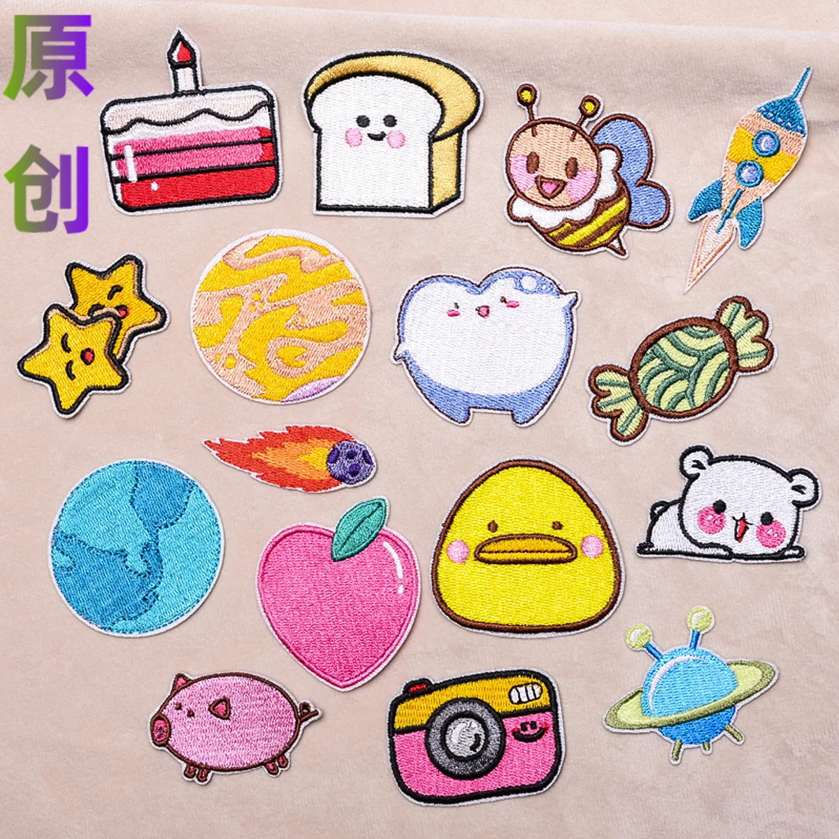 

Star Rocket Patches For Clothing Thermoadhesive Patches Cute Bee Cake Iron On Embroidery Patches On Clothes Applique