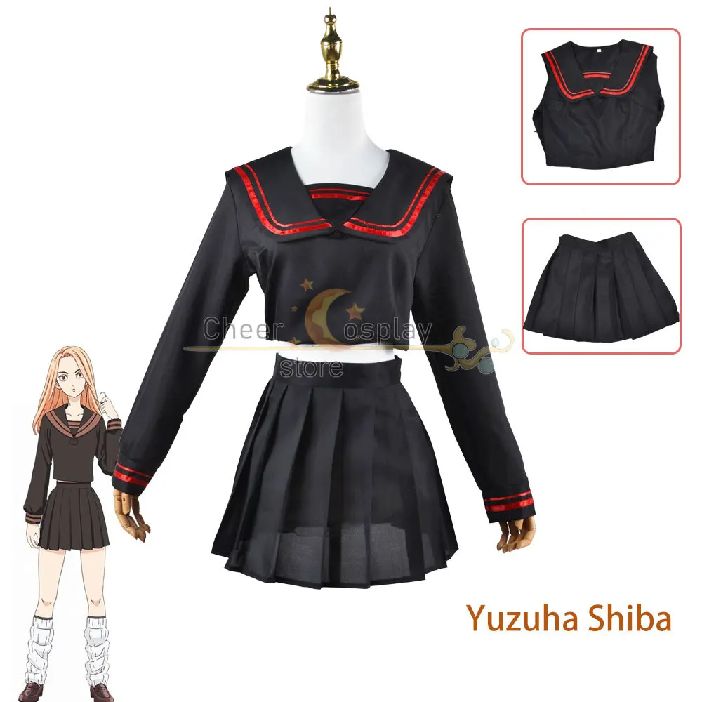 

Anime Tokyo Revengers Cosplay Costume Yuzuha Shiba JK School Dress Sailor Suit Cosplay Uniform Halloween Costumes for Women