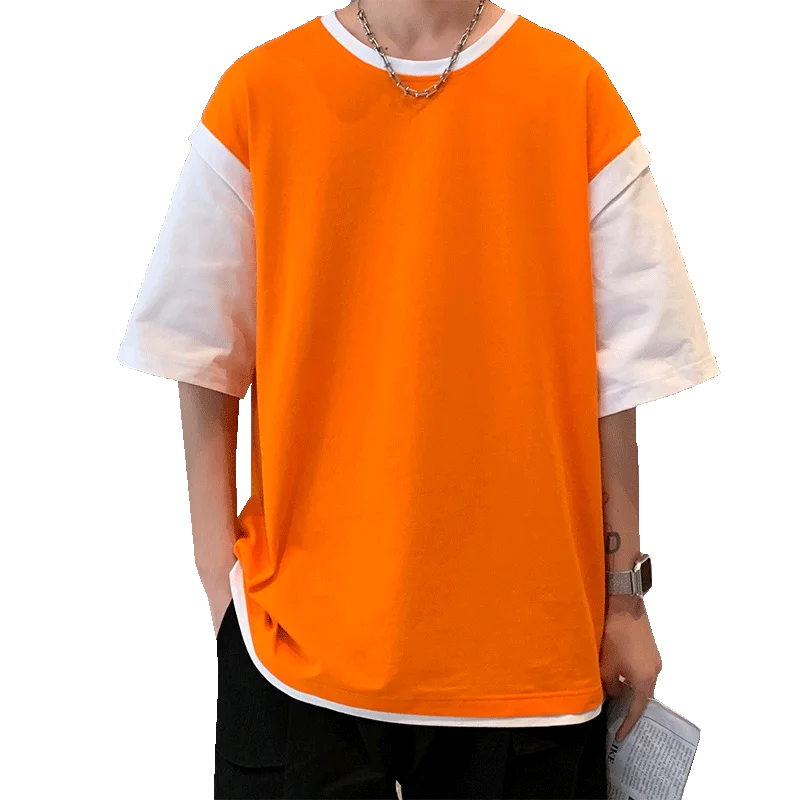 Cool Men's Summer Round Neck Men's and Women's Candy Versatile Pure Cotton Thin Drop-shoulder T-Shirt Birthday Gifts