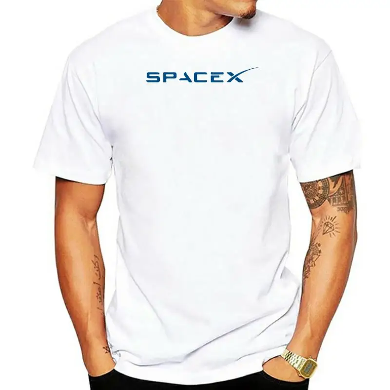 

Футболка SpaceX Space X с логотипом мужская, популярная, под заказ, футболка бойфренда с коротким рукавом размера плюс 3XL, футболка в простом стиле