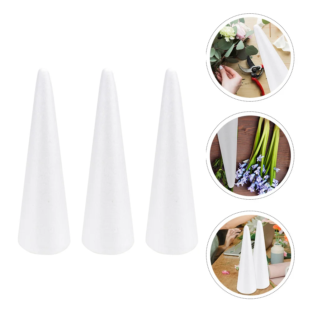 

Cones Cone Tree Styrofoam Christmas Crafts White Diy Craft Polystyrenesupplies Floral Party Ballsmaterial Shape Gnome