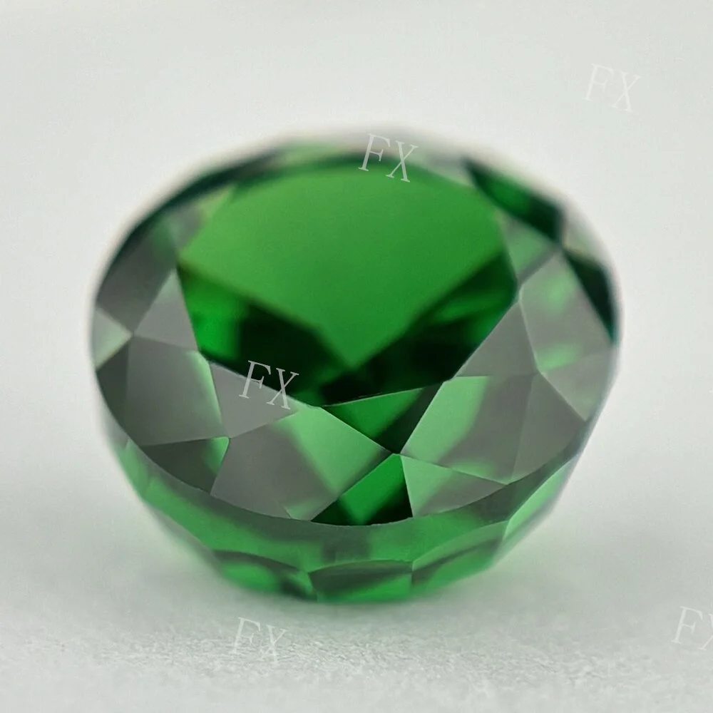 Круглый измельченный бриллиант D-Зеленый CZ Gemstome 4K высококачественные