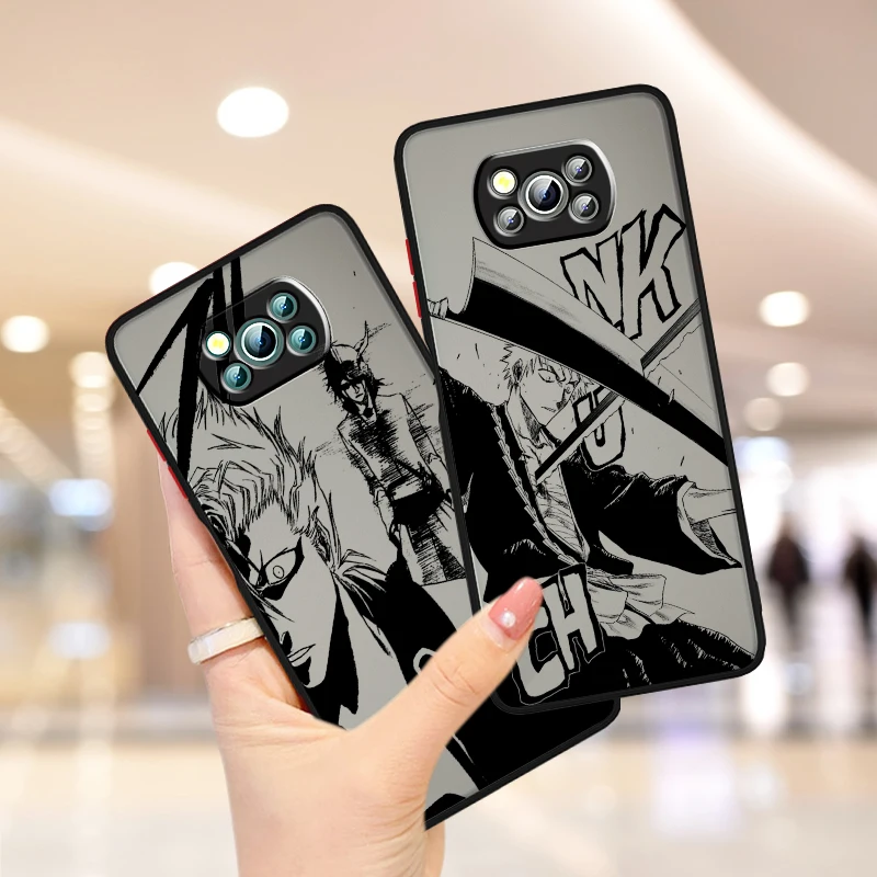 Японский Отбеливатель Аниме Искусство матовый полупрозрачный для Xiaomi Mi Poco X5 X4 X3 M6