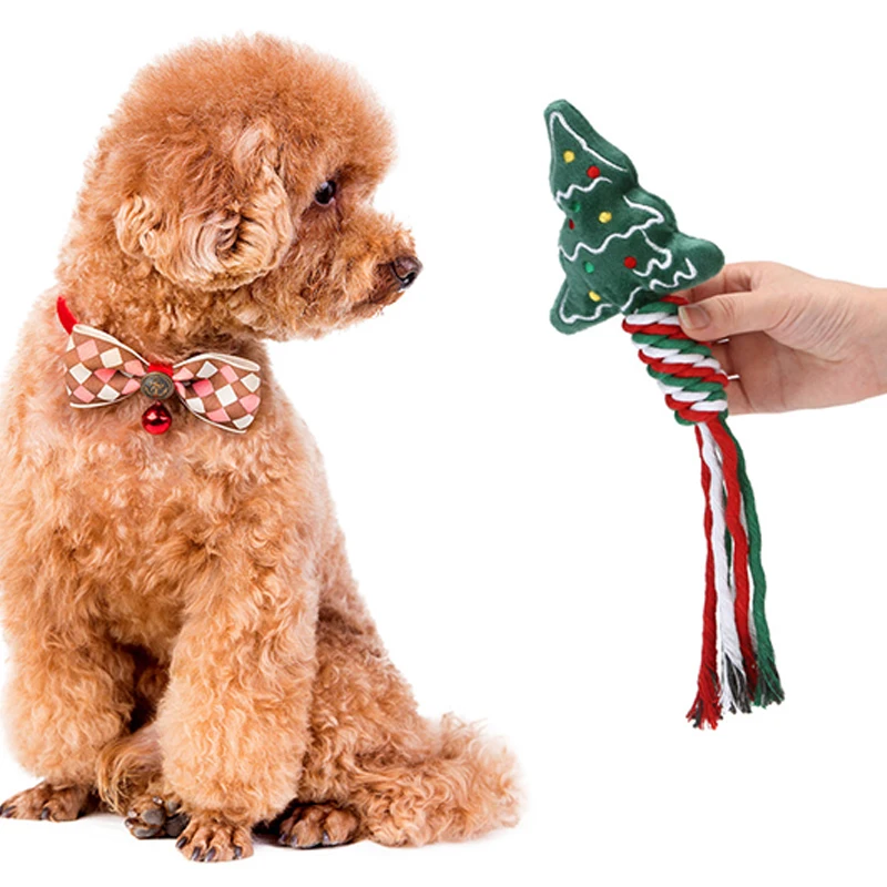 Christmas Style Dog Toy Molars Bite Resistant Gift Package Medium-Sized Dog Bite Gum Christmas Knot Relief Artifact