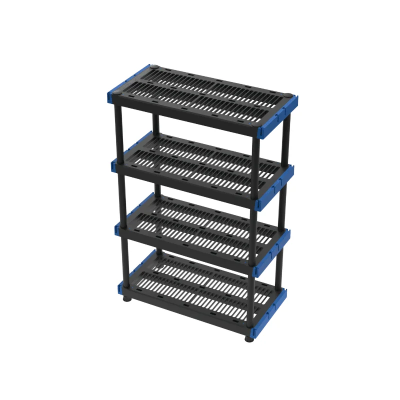 

HART 4 Tier 20" x 48" Interlocking Plastic Storage Shelving Unit, Black bathroom furniture bathroom cabinet storage cabinet