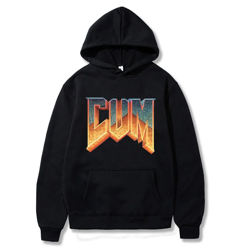 

Doom Cum Shirt vintage graphic Printed hoodie men street hip-hop hooded sweatshirt 2022 loose casual hoodie Polar fleece Cotton