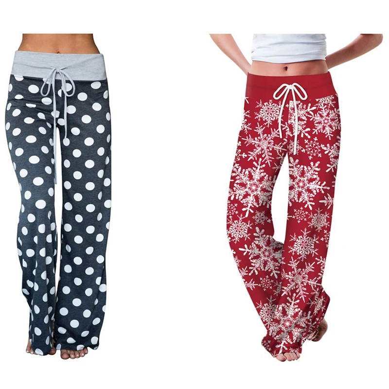 

Women's Joggers Pants Sports Yoga Pants Gray Wave Point XL & Jogging Pants Women's Christmas Floral Red Snowflake XL